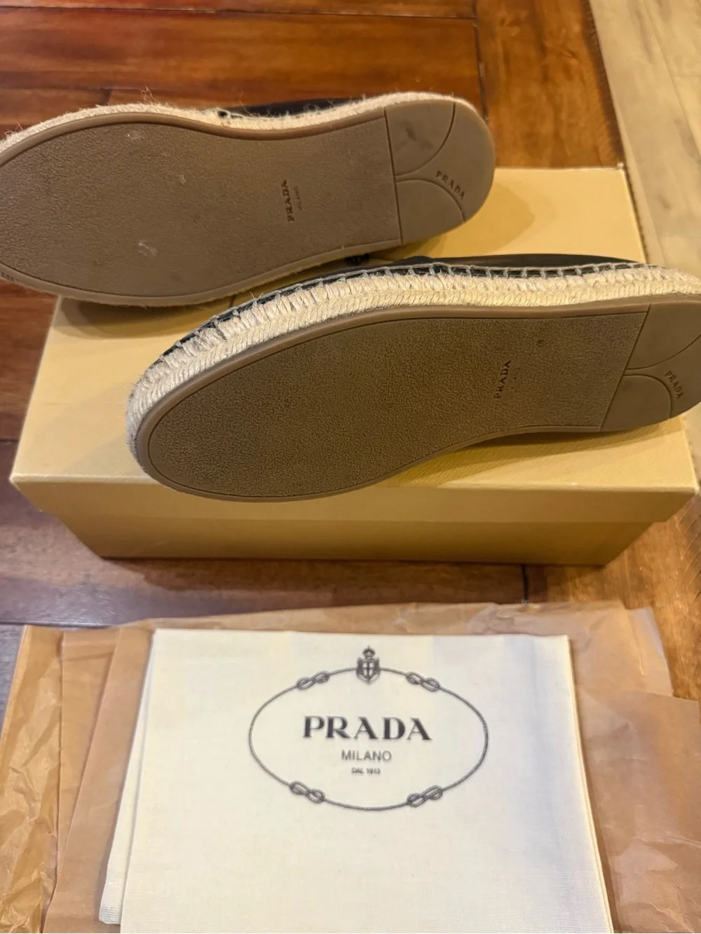 PRADA Women’s Black Leather Espadrilles